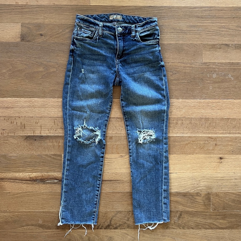 Kut from the Kloth Reese Ankle Jeans Distressed Stretch Denim Size 0